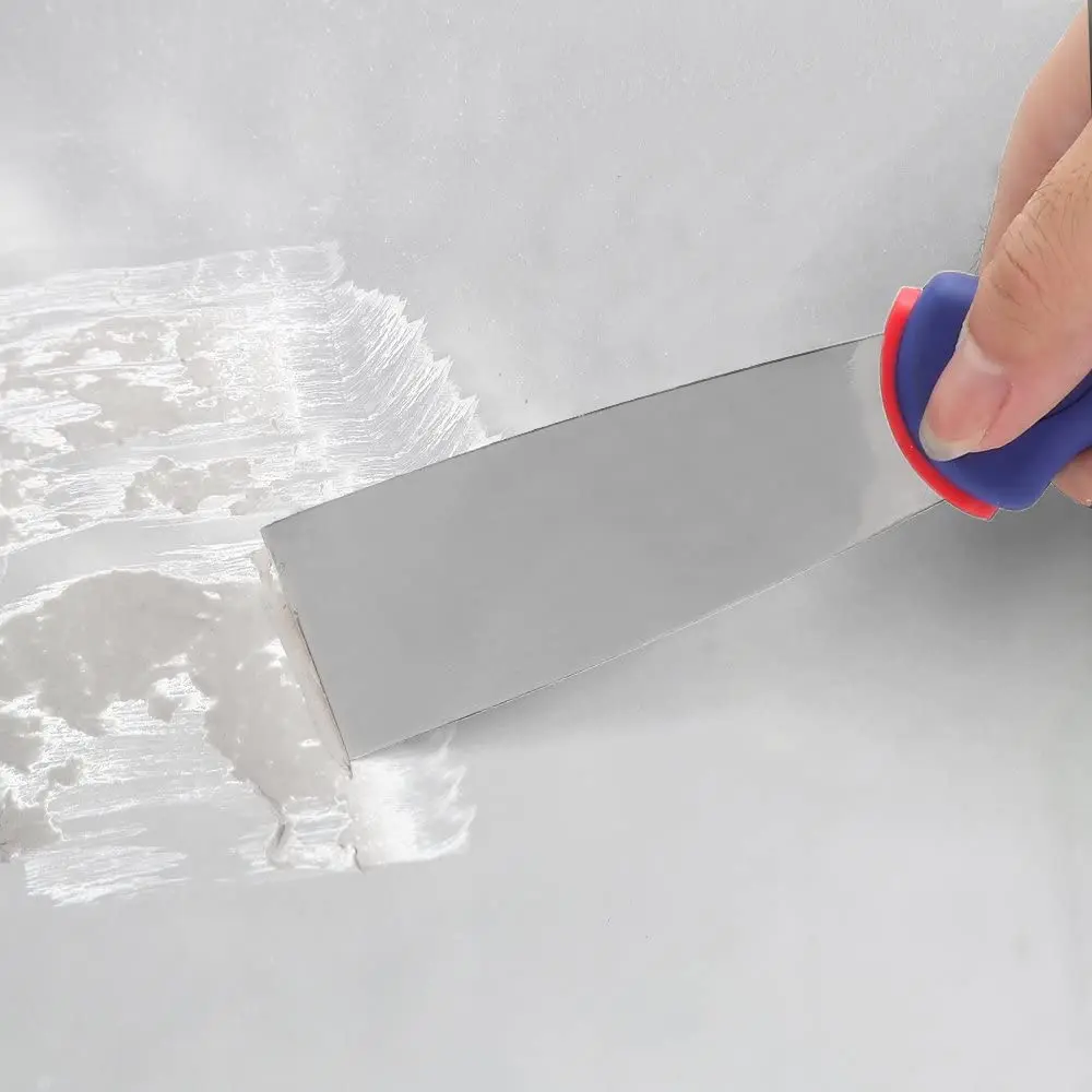 4-Piece Paint Wallpaper Scraper Set Putty Drywall Joint Knife Plastering Tools with Soft Grip Handle