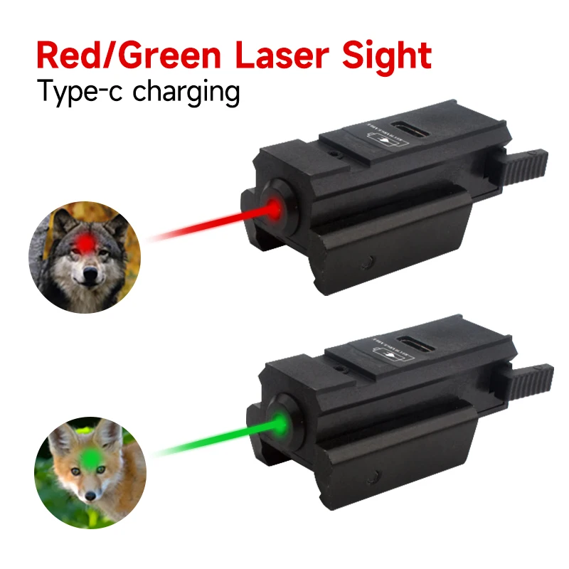 SYQT Tactical Red/Green Laser Sights Rechargeable Sights Battery Hunting  Red/Green Laser Locator