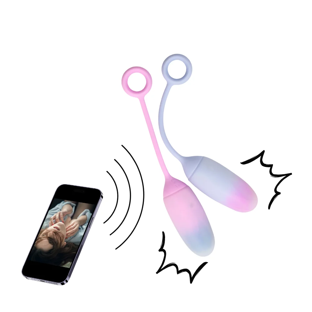 APP remote control gradient color soft silicone female G-spot in body style erotic jumping egg female sex vibration toys