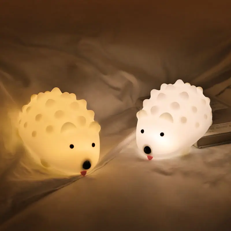 New Cute Cartoon Touch Hedgehog Shape Led 3d Night Light Baby Nursery Silicone Night Light Lamp For Kids Gifts