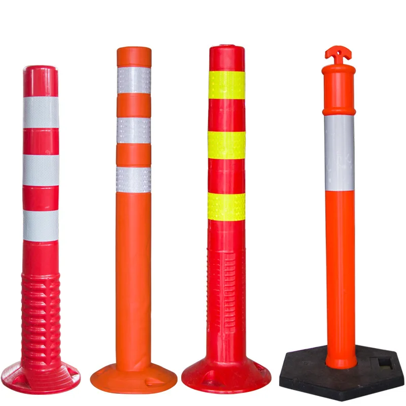 Road Safety Flexible Warning Post With Rubber Base Road Bollard Reflective Delineator Post Road Traffic Marker Post Bollard