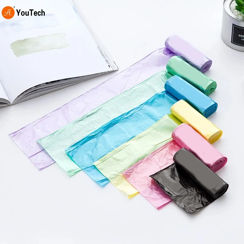5 Rolls 1 pack 100Pcs Household Disposable Trash Pouch Kitchen Storage Garbage Bags Cleaning Waste Bag Plastic Bag