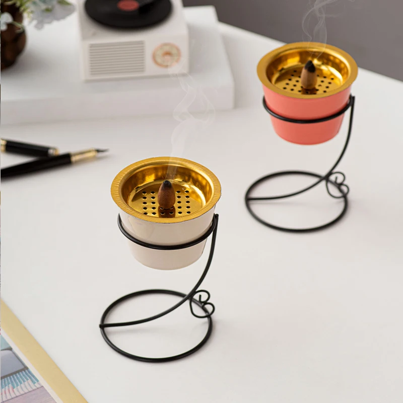 Modern Simplicity Style Curved Stand Ceramic Incense Burner Arabic Incense Burner Mubkhar Incense Burner