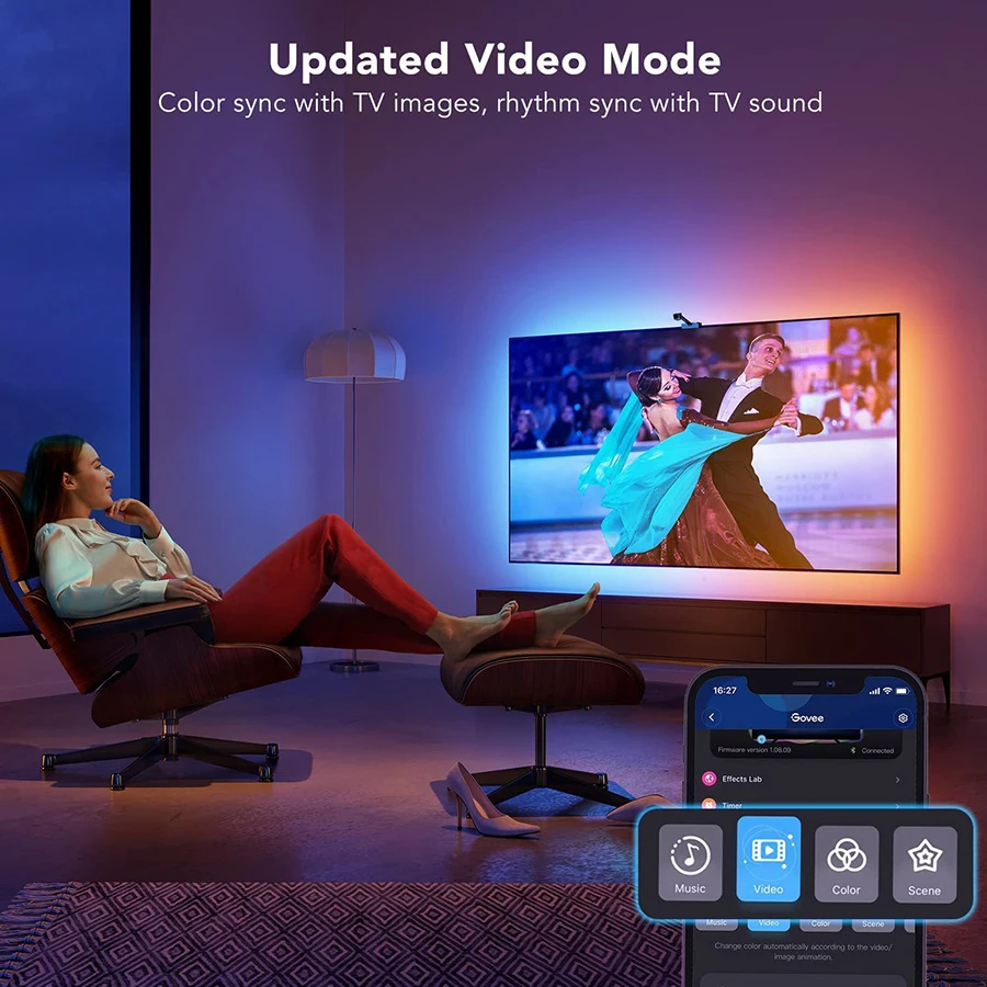 Умная погружная светодиодная подсветка JEJA Tuya Smart Wi-Fi Rgbic DreamColor с камерой и синхронизацией музыки для украшения телевизора