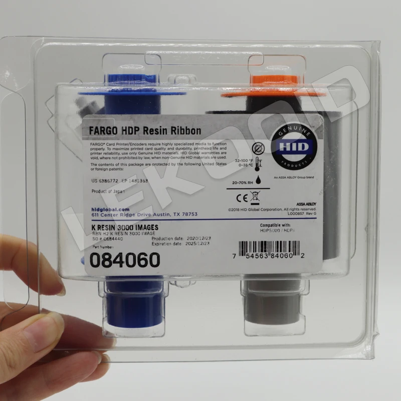Монохромная Hid fargo 84060 черная резиновая лента совместимая с пластиковым принтером Fargo HDP5000 для id-карт