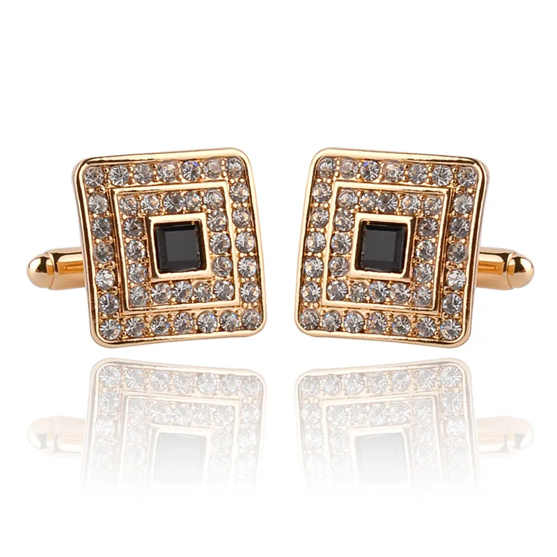 New Austrian Geometry Crystal Cufflinks With Diamonds Sleeve Nail French Twist Cufflinks For Men