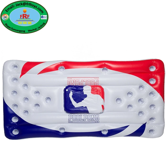 Swimming Pool Party Game Inflatable Pool Beer Pong Pool Float Mattress Table with Ice Cooler