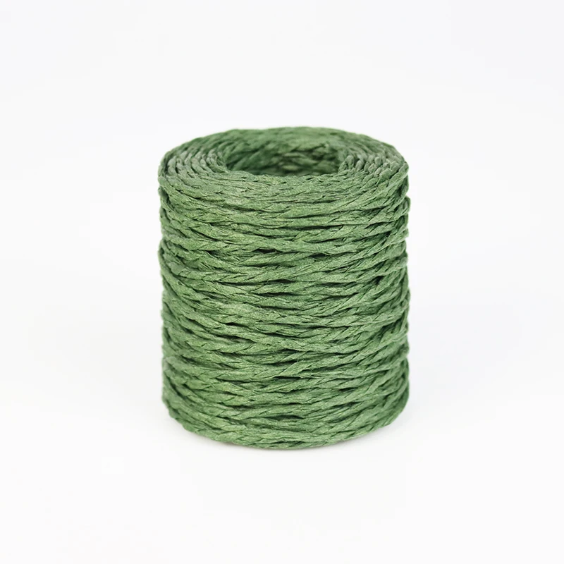 Natural Raffia Straw Yarn Hand Knit Crochet Hat Handbag Cushion Baskets Knitting Colorful Cord Paper Twine String Packaging Rope