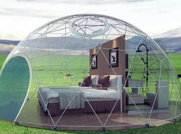 Outdoor camping inflatable big air dome house geodesic white dome tents for sale