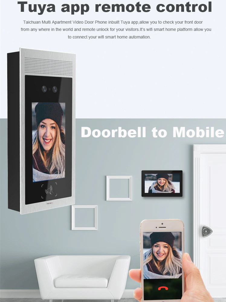 Face Recognition Unlock Outdoor access control SIP intercom system IP video doorphones intercom systems for apartment buildings