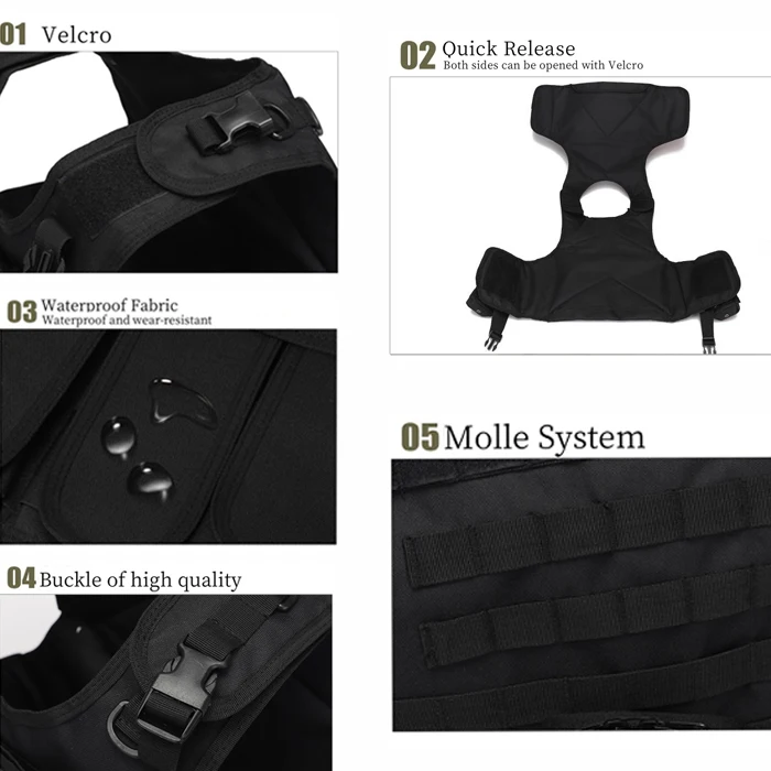 Waterproof Quick release by Velcro Multi-functional Molle system for Outdoor Activities Training Camping Tactical Vest