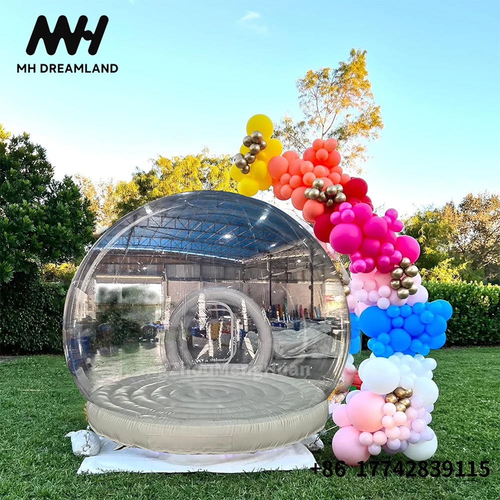 PVC Inflatable Bubble House with Jumping Platform Inflatable Transparent Balloons Dome Tent Air Mattress for Kids