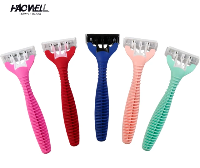 Горячая Распродажа, бритва с 3 лезвиями, одноразовая бритва с высококачественной нержавеющей сталью, бритва с смазочной лентой