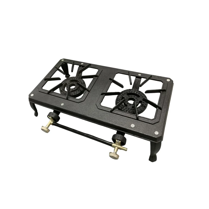 Manufacturers promote cast iron stove Stable Powerful flame double barbecue burner catering cooker for Commercial