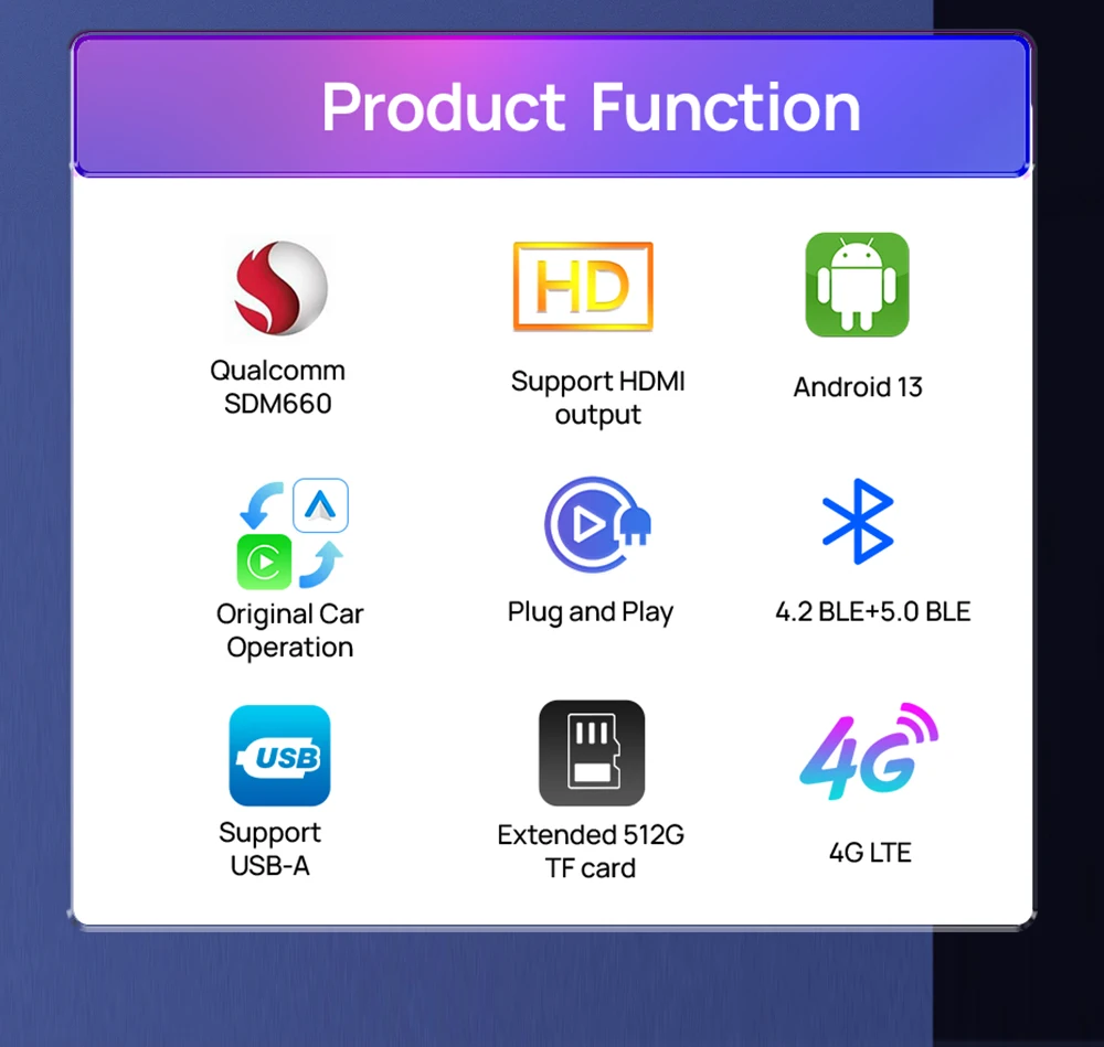 qualcomm SDM660 4G sim card 8+128 wireless carplay ai box usb-c hd-port android 13 carplay ai box android auto 5g wifi