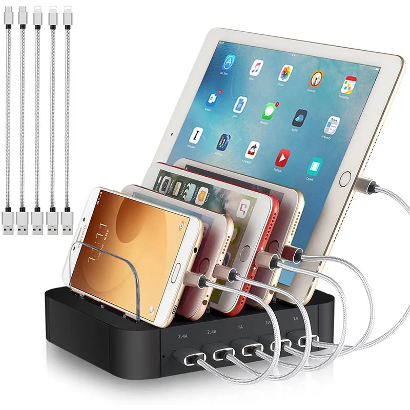 Умная зарядная станция USB Type-C со светодиодным дисплеем адаптер питания для быстрой зарядки Настольная полоса зарядное устройство мобильного