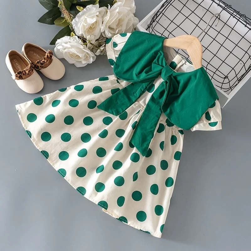 2023 Spring Infant Clothes Fashion Children's Dress 100% Cotton Embroidery Bubble Sleeve Baby Dress Full Summer Mini Gothic