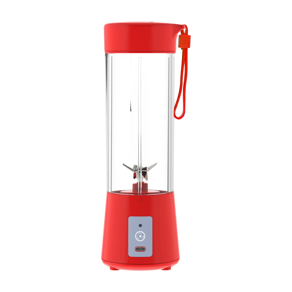 Customized logo portable blender juicer electric USB rechargeable mixer for fruit ice with 6 stainless-steel blades