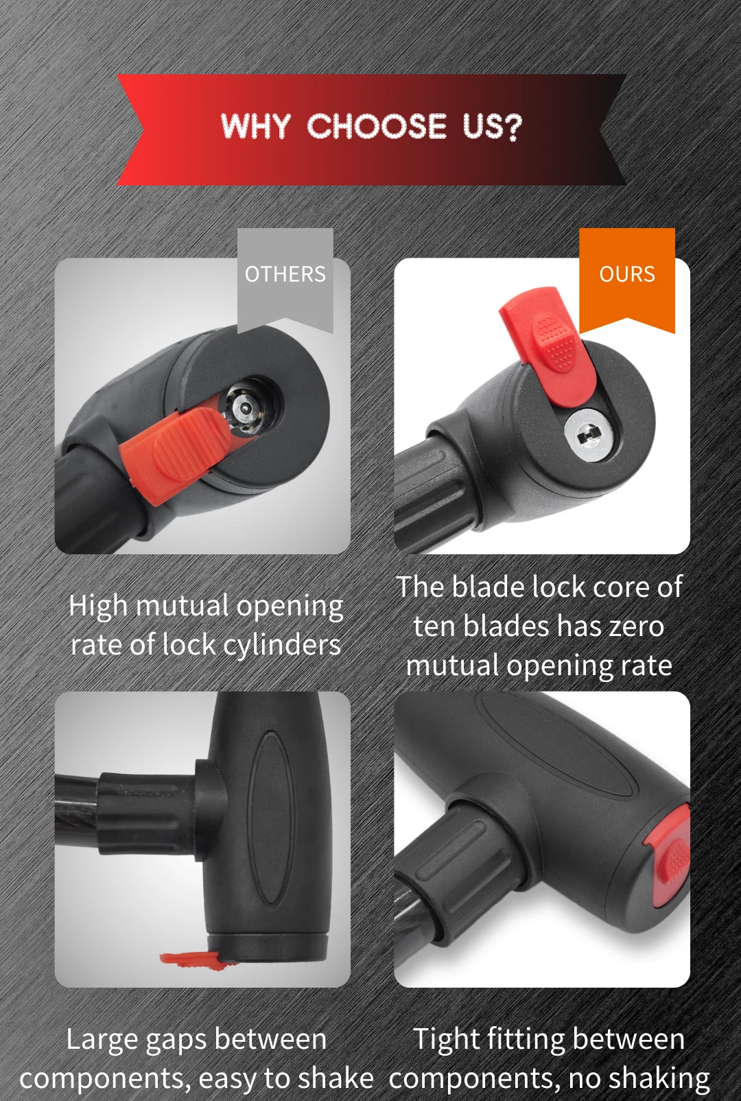 UMEDO source factory hot sale supply wholesale price chain lock furniture security chain lock outdoor folding bicycle chain lock