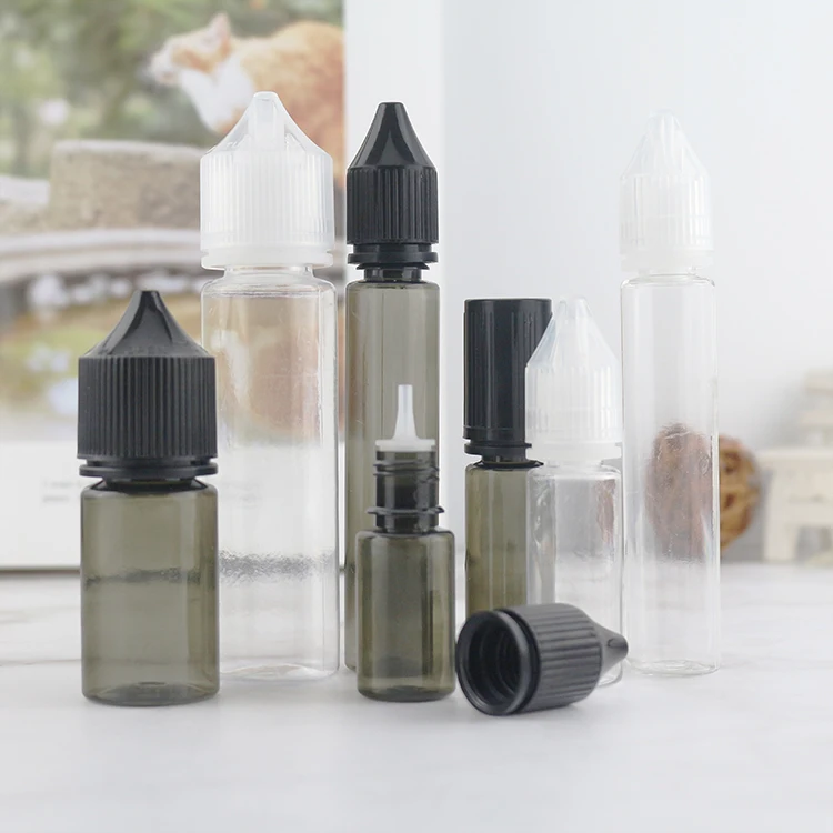 
15ML 60ML Black Clear Pet Plastic Squeeze Vape Bottle Hair Oil Bottle Ink Bottle 
