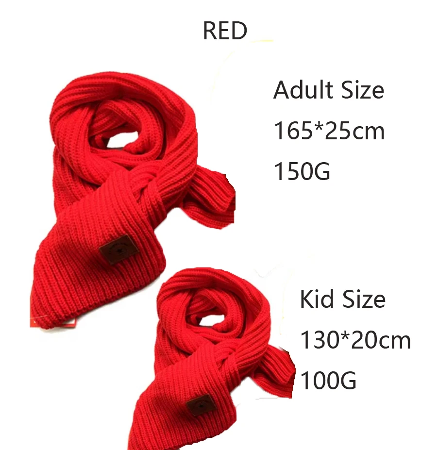 Parent Child Candy Color Thickened Knitted Scarf Winter Children Scarf Personally Set