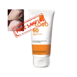 Custom Logo Organic SPF 60 UV Sunblock Whitening Moisturizing Sun Solar Cream Skin Protection Face Sunscreen Lotion