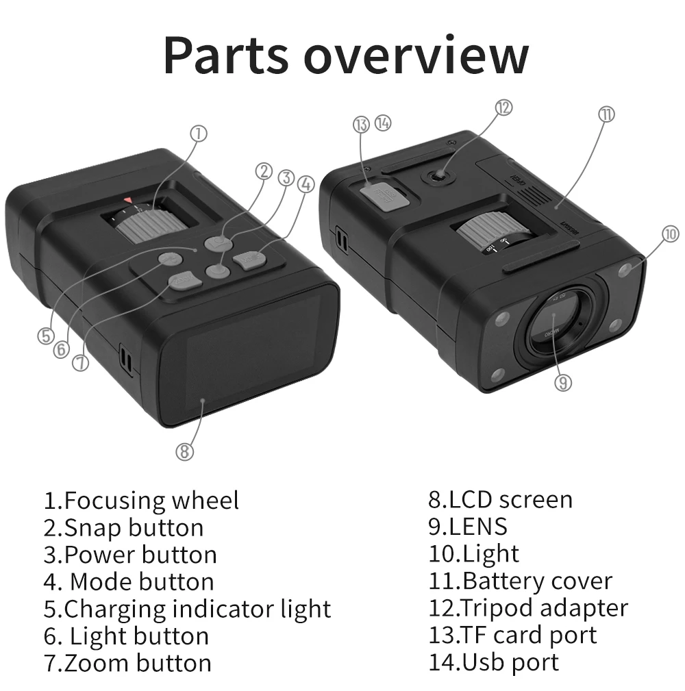 S3 Digital Zoom Marco Cameras with Remote Control for Plant Insert Observation record Device 2K Picture 1080p Video Resolution