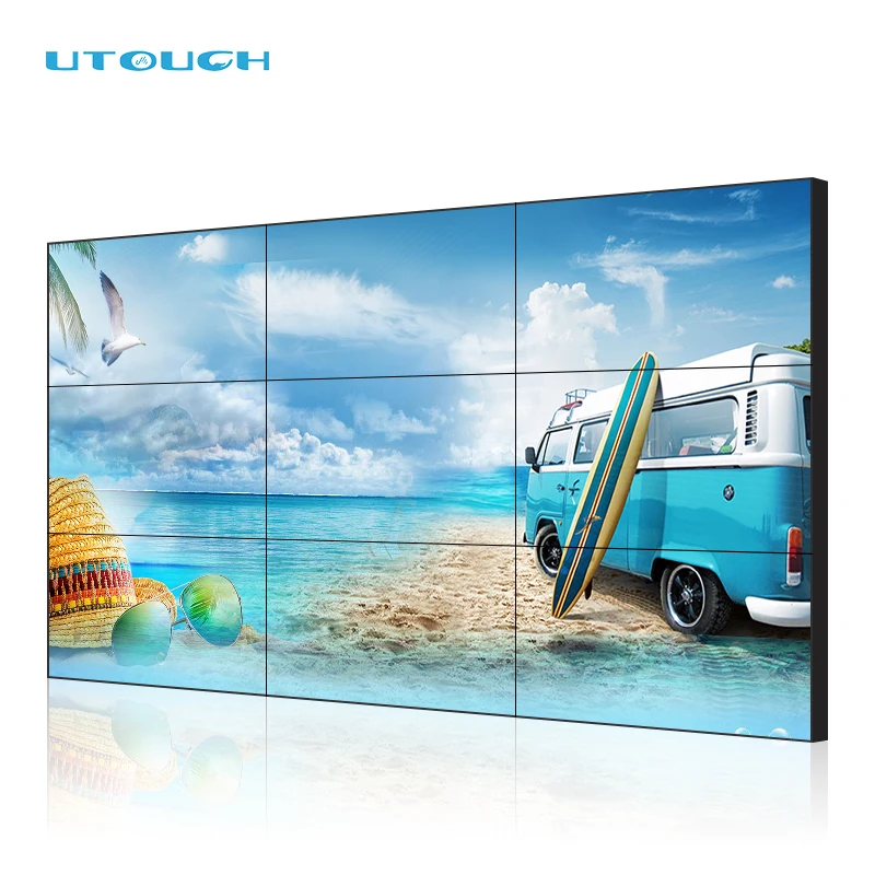 Multi panel tv wall 49 inch split screen display touch screen large sizes advertising lcd video wall