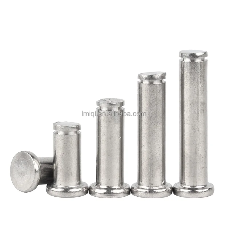 1/5x M3 M4 M5 M6 M8 M10 M12 304 Stainless Steel Flat Head Bearing Cylindrical Positioning Axis Roll Dowel Pin With Shaft Circlip