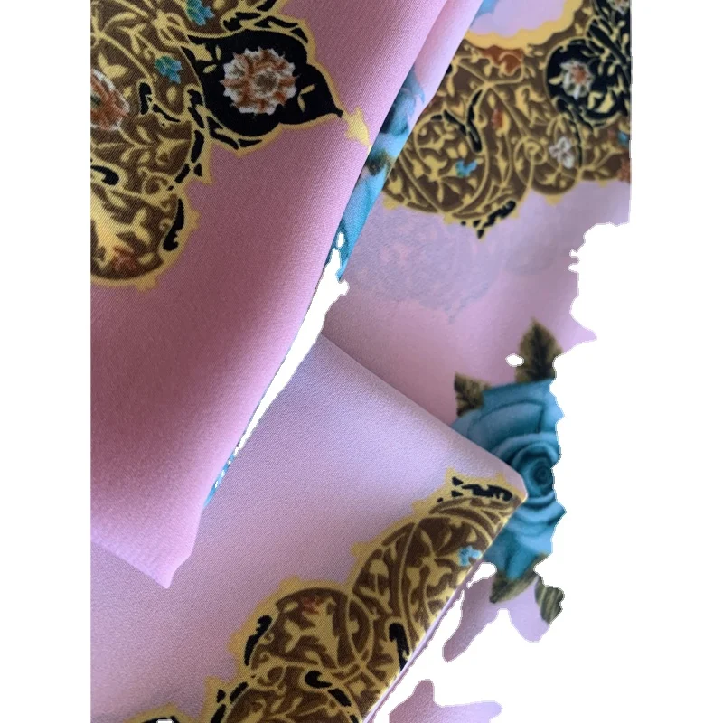 Selling well around the world PEACH SKIN chiffon fabric polyester silk like woven for scarf and dress