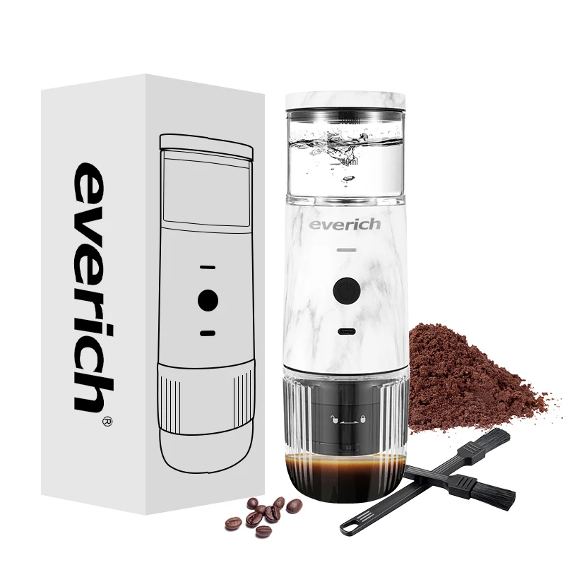 Popular Design Portable Coffee Grinder With Drip Coffee Function Easy To Use Black Coffee Maker