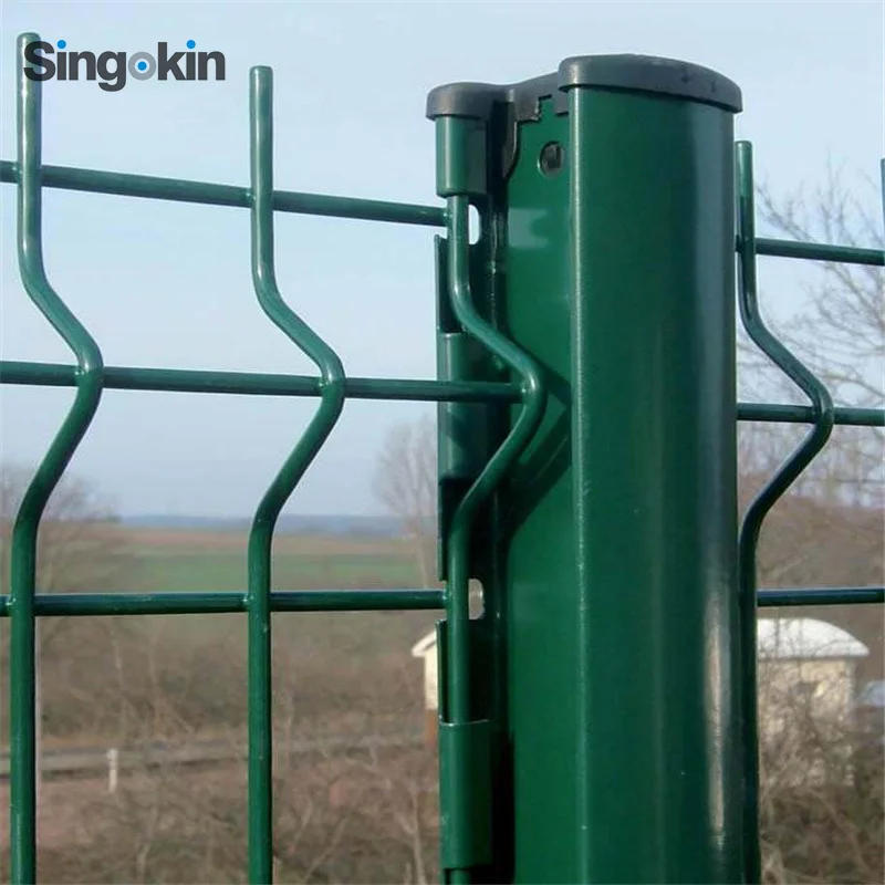 cheapest 2m tall powder coated 3d welded curvy mesh security fencing pvc fencing garden panel
