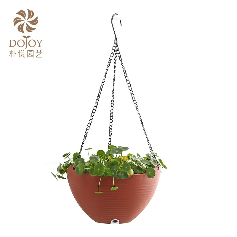 
wire plastic hanging flower pot outdoor indoor water stopper pots for plants 