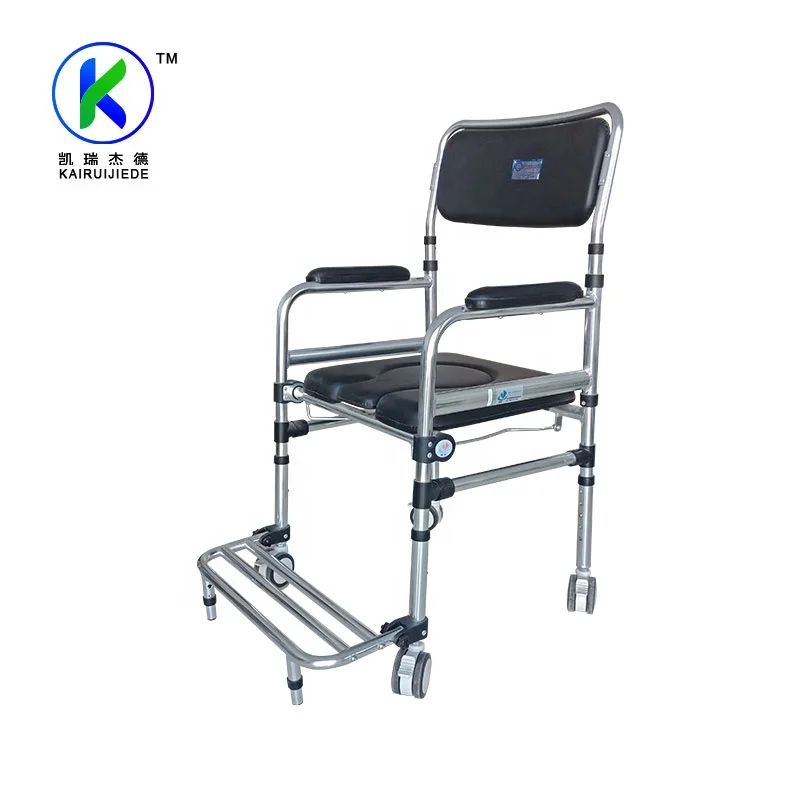 Portable Folding Commode Toilet Chair With Wheels for Elderly