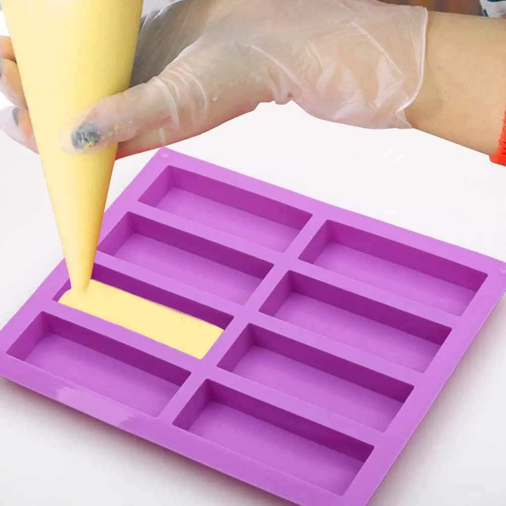 8-Cavity Granola Bar Cereal Bar Molds silicone soap molds rectangle silicone rectangle molds for baking