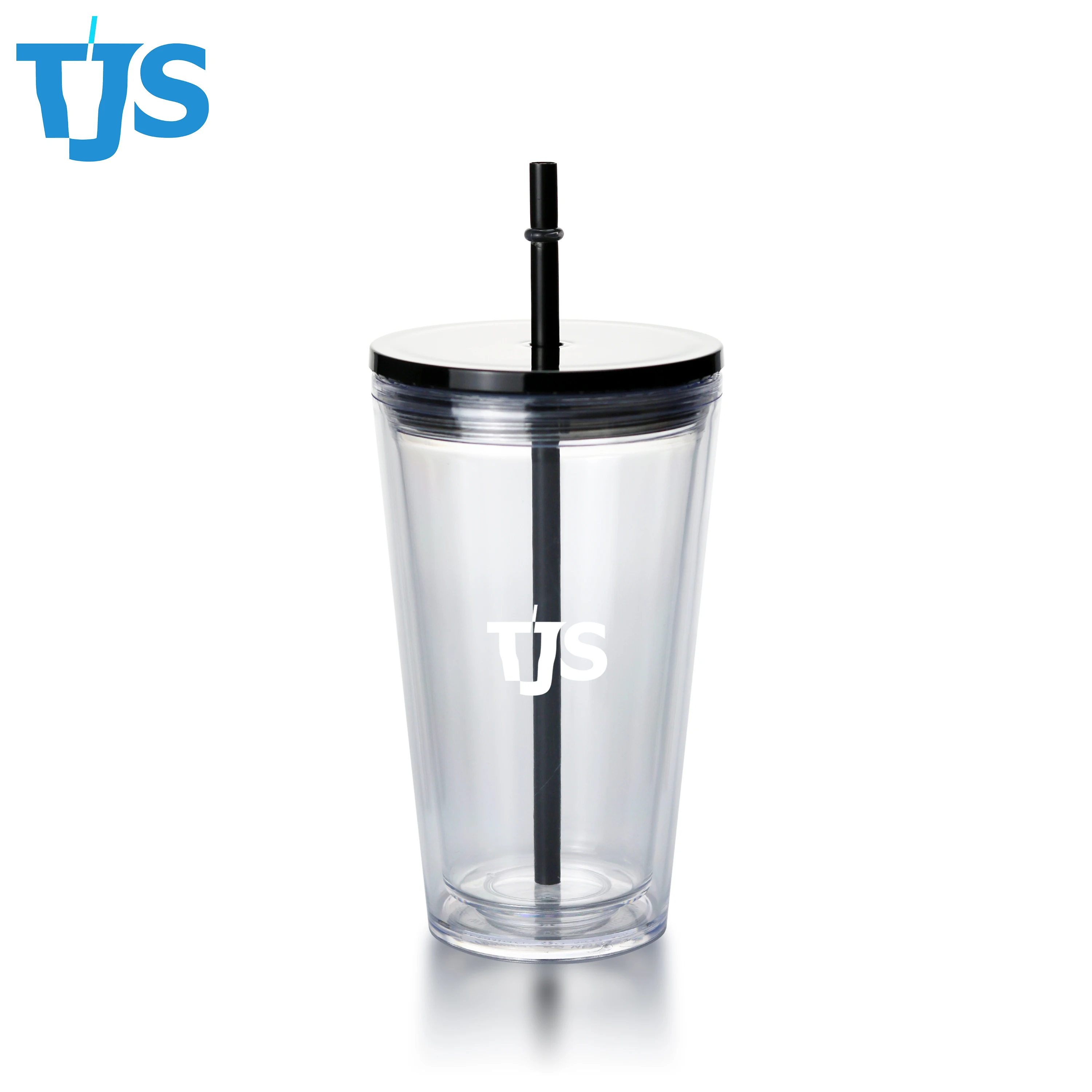 16oz 20oz 24oz double layer plastic Straw cup Coffee cup Plastic frosted instant drinking tumbler cup