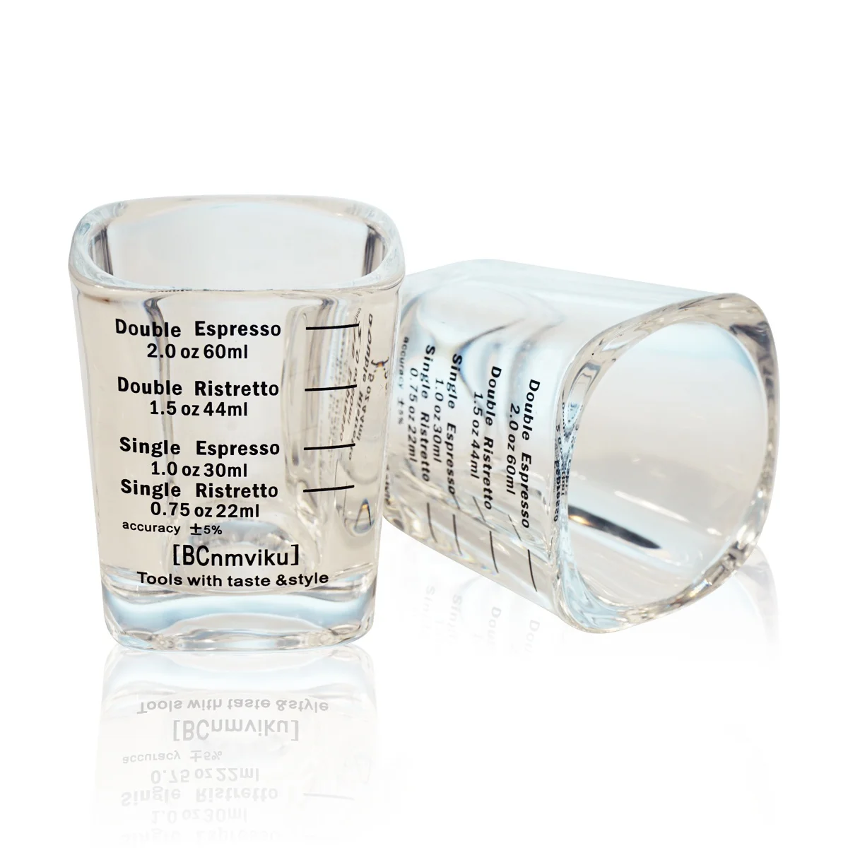 BCnmviku 60ML/2oz Crystal Glass Coffee Measuring Cup Barista Essential Coffee Tool Espresso Shot Glasses Factory Direct Sell
