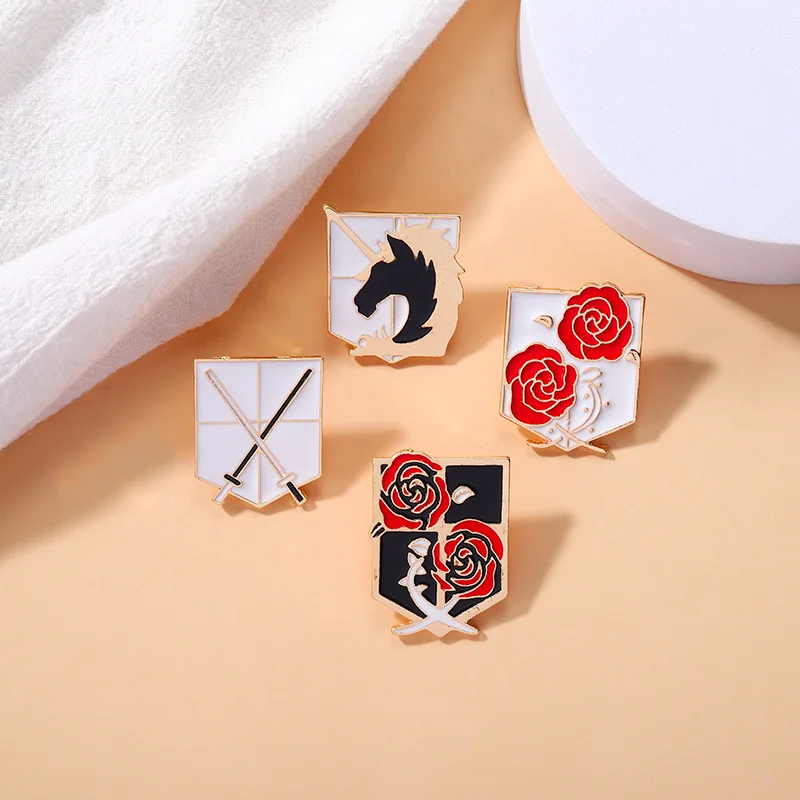 Attack On Titan Brooches Bag Clothes Lapel Pin Potted Plant Badge