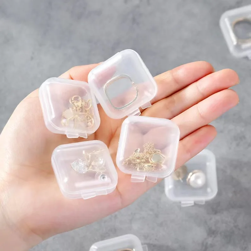 3.4*3.4*2cm Mini Small Square Plastic Storage Box For Nail jewelry Fish Hook Earplug Capsule Box