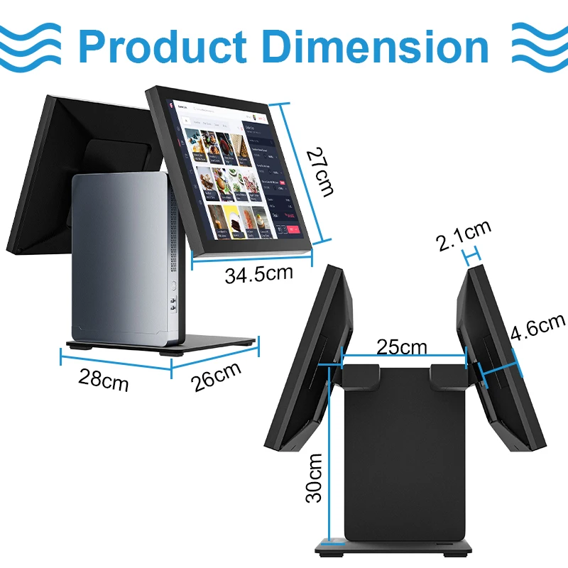 New Design 15.6 Inch Capacitive Touch Screen Pos Terminal windows Dual System with J6412/N305 CPU