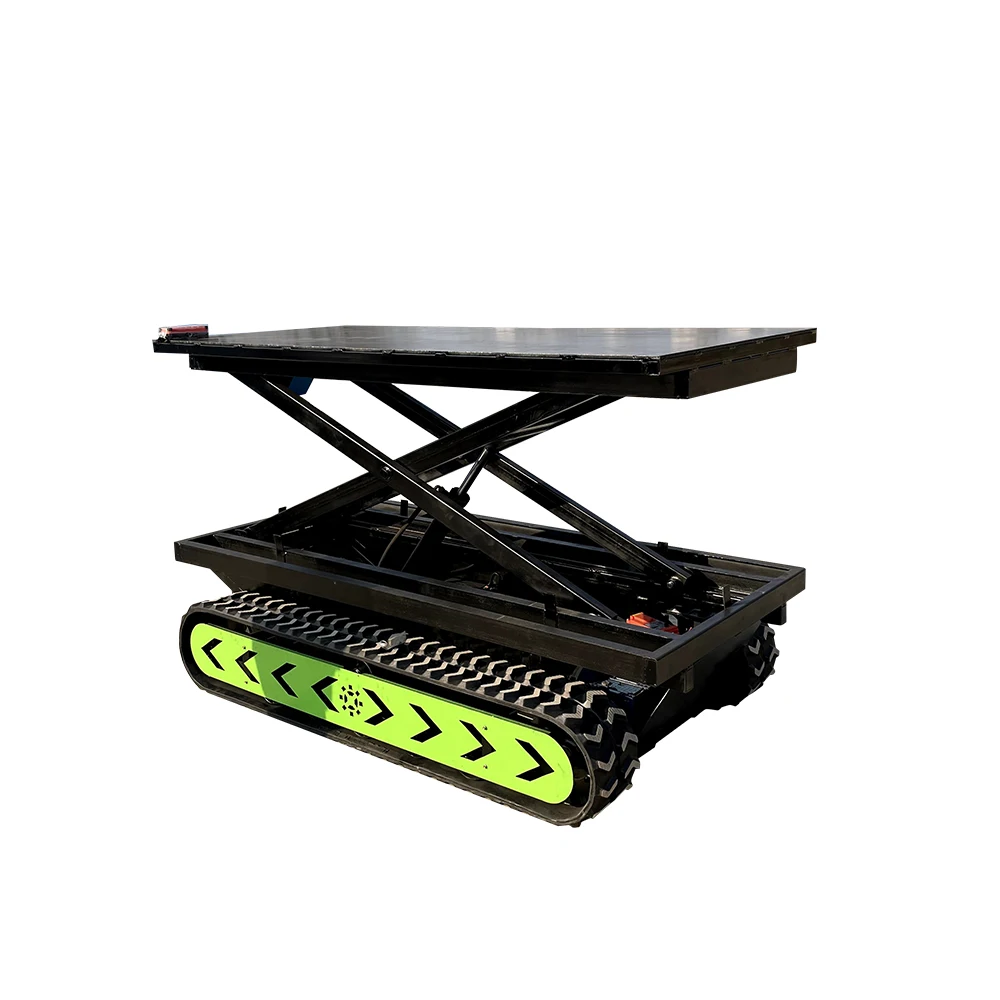 Efficient Well-Balanced Remote-Controlled Tracked Lift Platform Transporter System Chassis