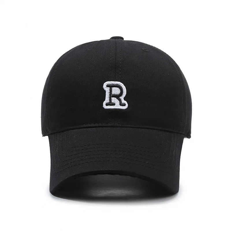 R Standard Korean Version Baseball Cap Men Women Sun Protection Hat Large Head Circumference Slim Small Face All-Match Cap