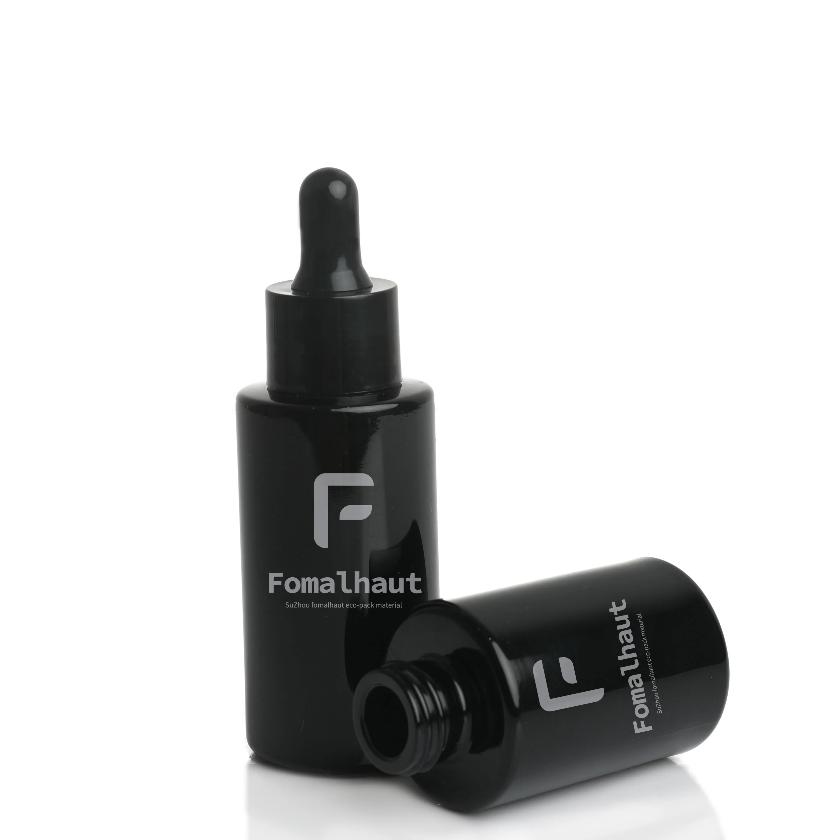 Fomalhaut  most popular best selling empty  30ml 50ml black jade  glass dropper bottle for  essential oil