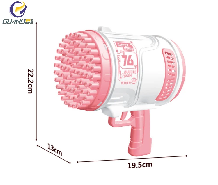76 Hole Light Version Space Bazooka Bubble Gun Lithium Battery Rechargeable Fun Toys Beach For Party  Pool Foam Machine For Kids