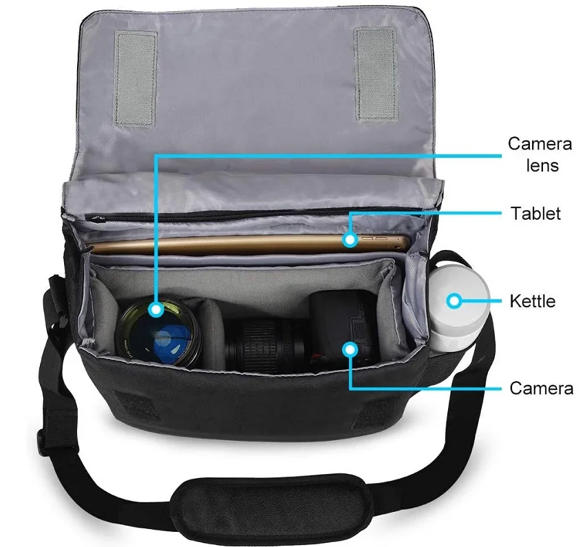 Waterproof  dslr Camera Bag Camera Shoulder Messenger Bag Travel Camera Bags