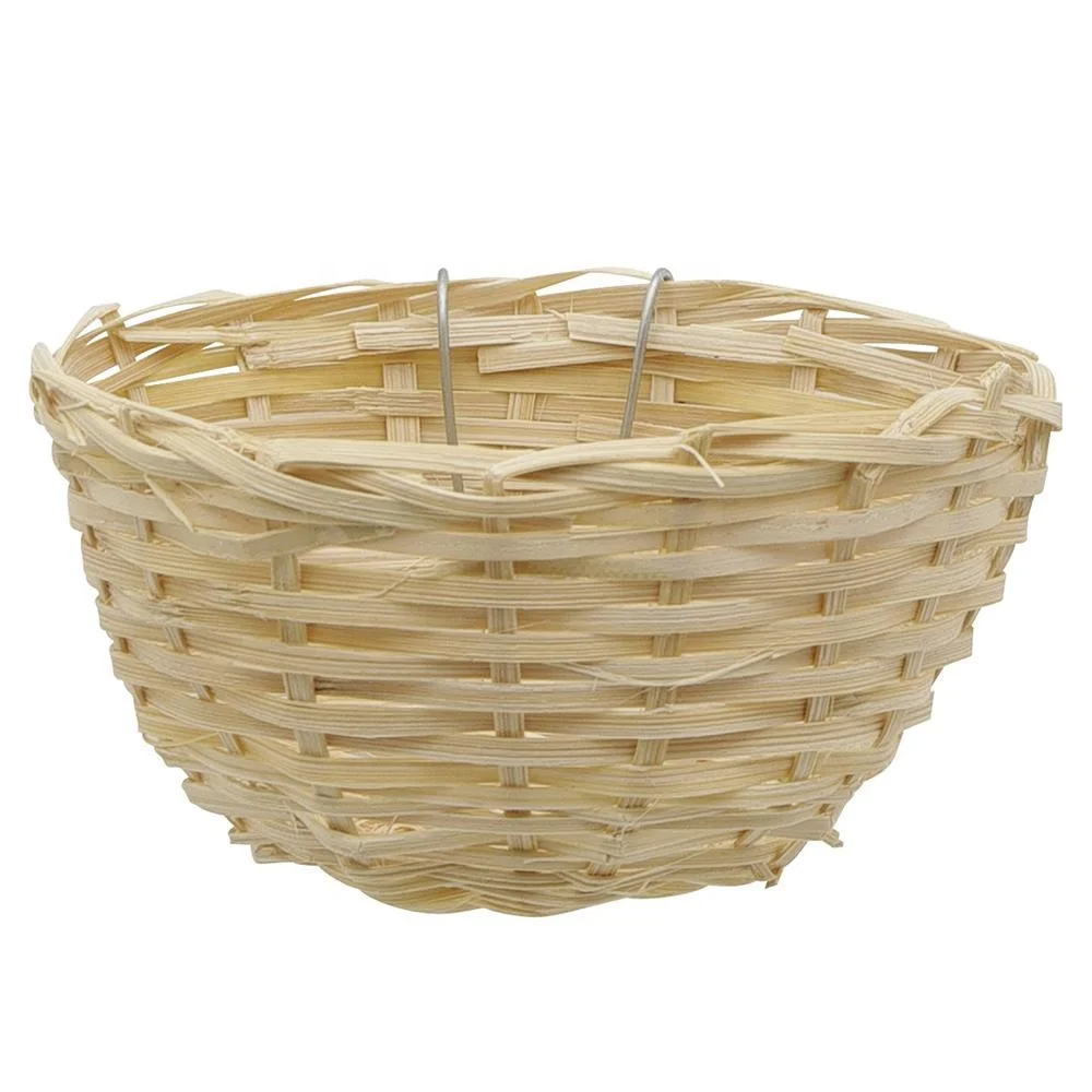 Natural handmade bamboo wicker finch bird nest for canaries