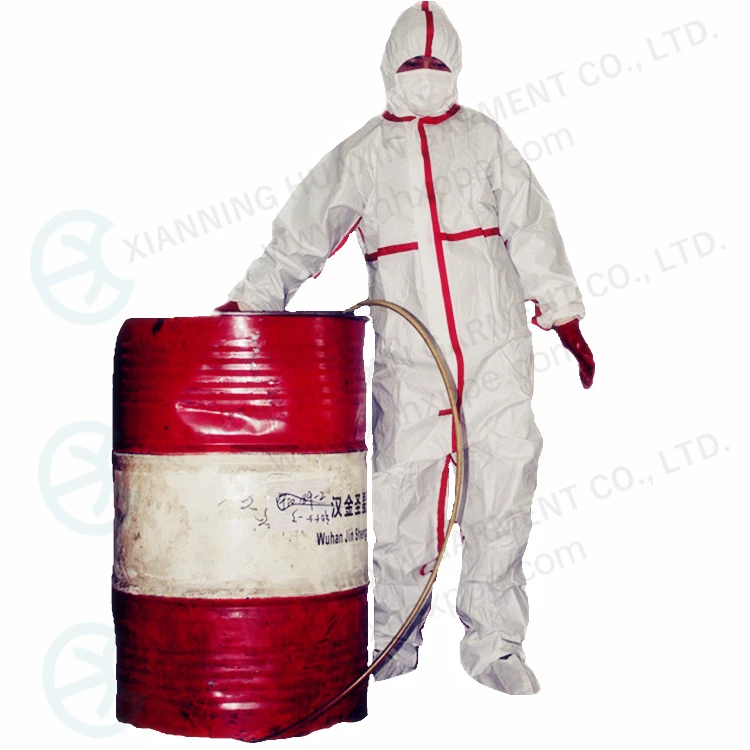 Safety  microporous coverall with red heated tape