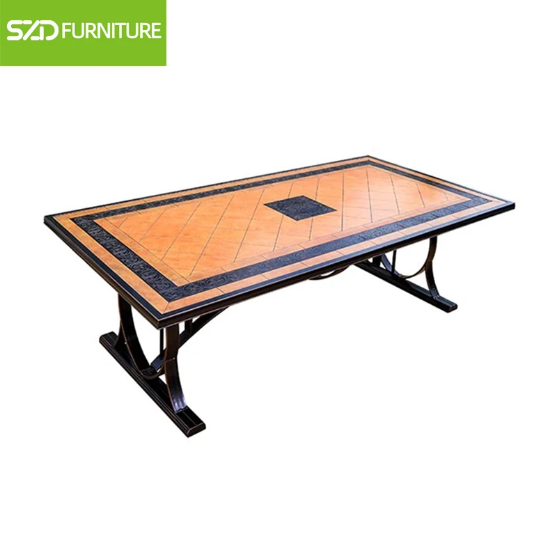 Modern leisure electric barbecue garden outdoor furniture Nordic cast aluminum large grill plastic wood dining tables and chairs