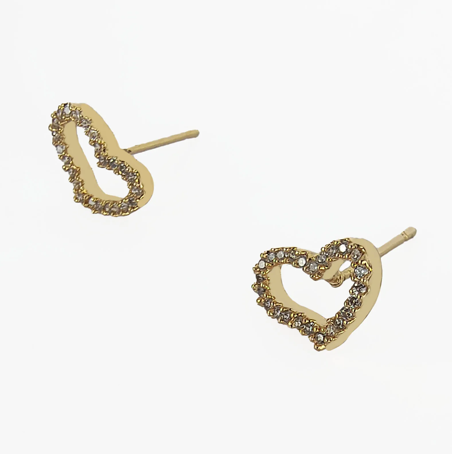 Top Seller high end mexican style 18K gold color heart shape Colorful Crystal fashion jewelry wholesale stud earrings