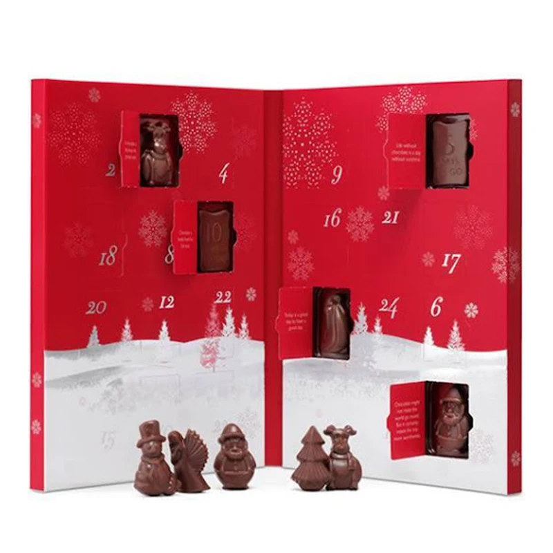 Custom Printing Christmas Advent Calendar Box For Chocolate